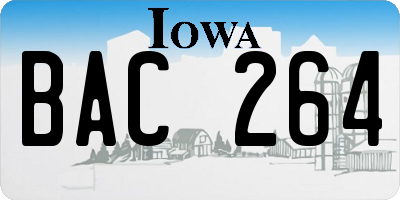 IA license plate BAC264