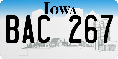 IA license plate BAC267