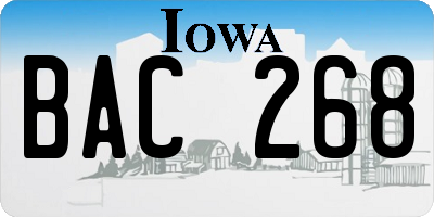 IA license plate BAC268