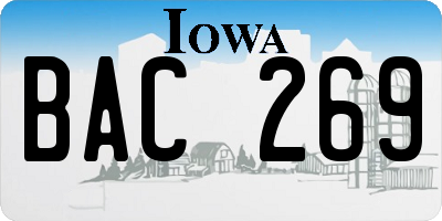 IA license plate BAC269