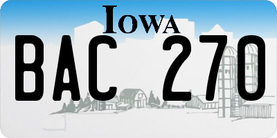 IA license plate BAC270