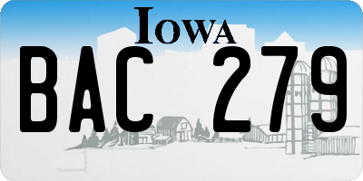 IA license plate BAC279