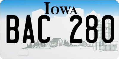 IA license plate BAC280