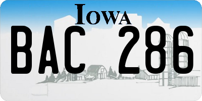 IA license plate BAC286