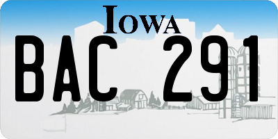 IA license plate BAC291