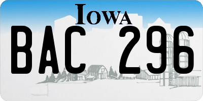 IA license plate BAC296
