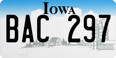 IA license plate BAC297