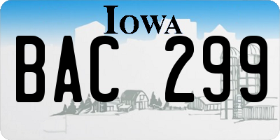 IA license plate BAC299