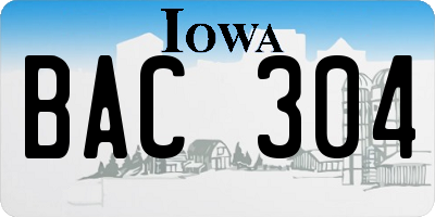 IA license plate BAC304