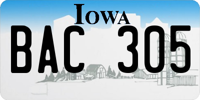 IA license plate BAC305