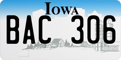 IA license plate BAC306