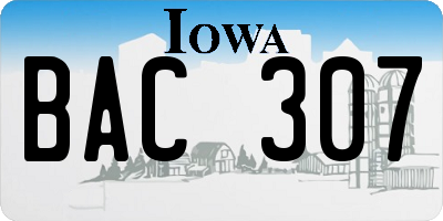IA license plate BAC307