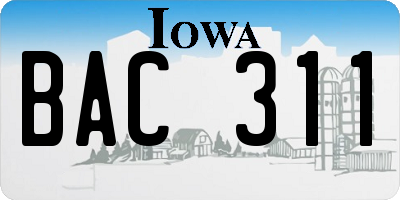 IA license plate BAC311