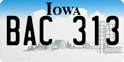 IA license plate BAC313