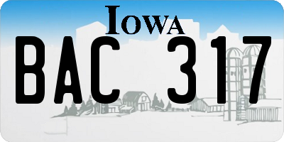 IA license plate BAC317