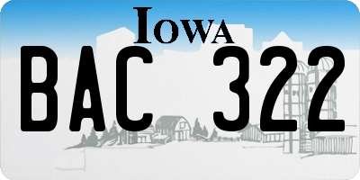 IA license plate BAC322