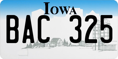 IA license plate BAC325