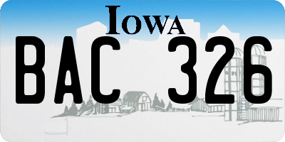 IA license plate BAC326