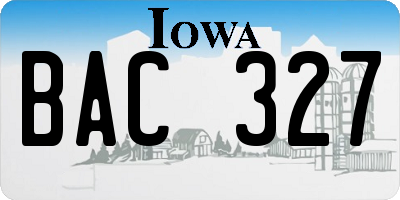 IA license plate BAC327