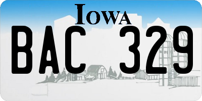 IA license plate BAC329