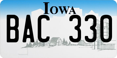 IA license plate BAC330