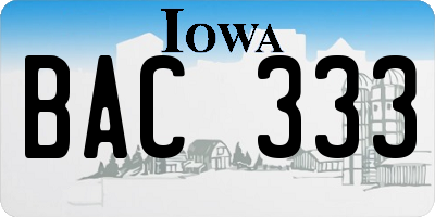 IA license plate BAC333