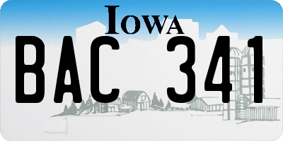 IA license plate BAC341