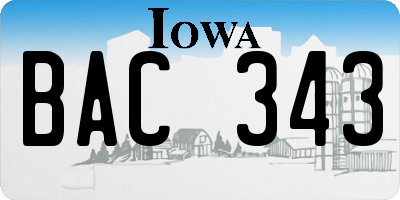 IA license plate BAC343
