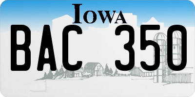 IA license plate BAC350