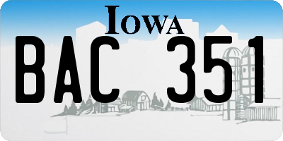 IA license plate BAC351
