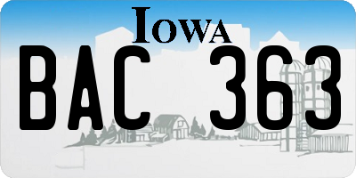 IA license plate BAC363