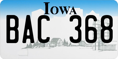 IA license plate BAC368