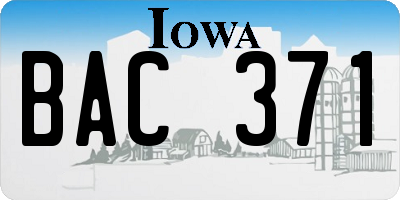 IA license plate BAC371