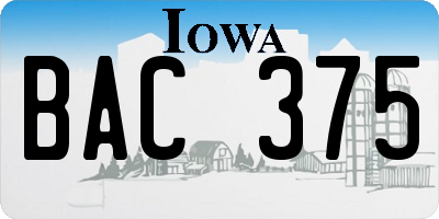 IA license plate BAC375