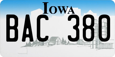 IA license plate BAC380