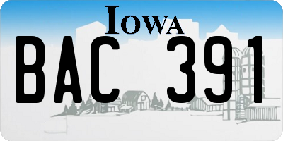 IA license plate BAC391