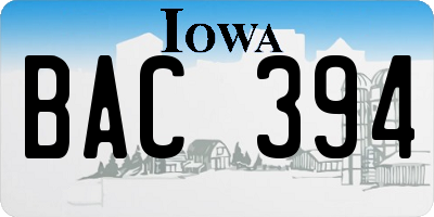 IA license plate BAC394