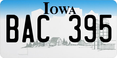 IA license plate BAC395