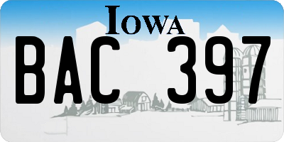 IA license plate BAC397
