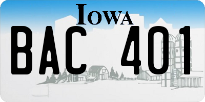IA license plate BAC401