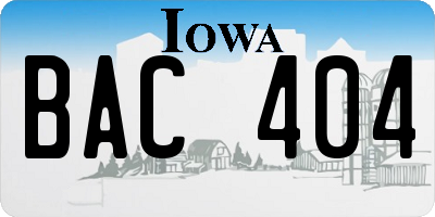 IA license plate BAC404