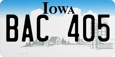 IA license plate BAC405