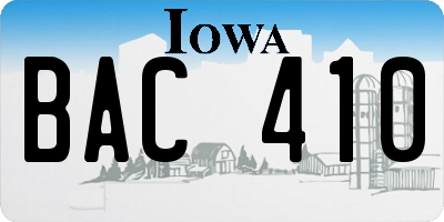 IA license plate BAC410