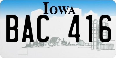 IA license plate BAC416