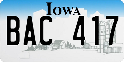 IA license plate BAC417