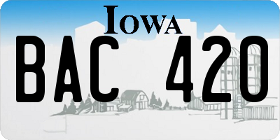 IA license plate BAC420