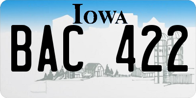 IA license plate BAC422