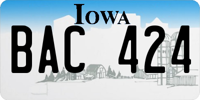 IA license plate BAC424