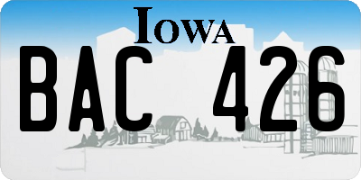 IA license plate BAC426