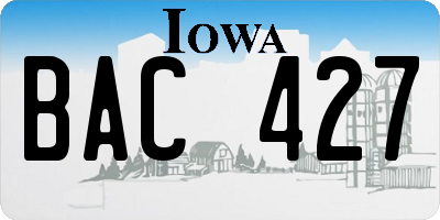 IA license plate BAC427